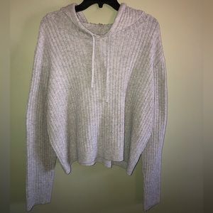 Gray hoodie crop top